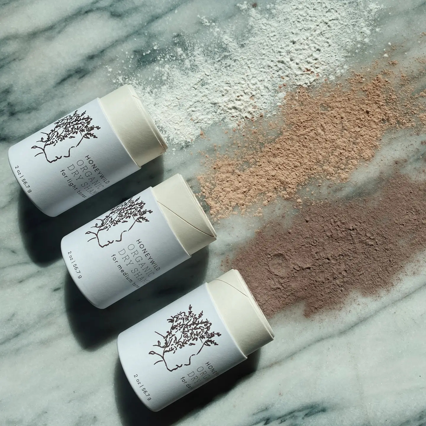 Organic Natural Dry Shampoo-Medium Tone Aluminum Free 2 oz.